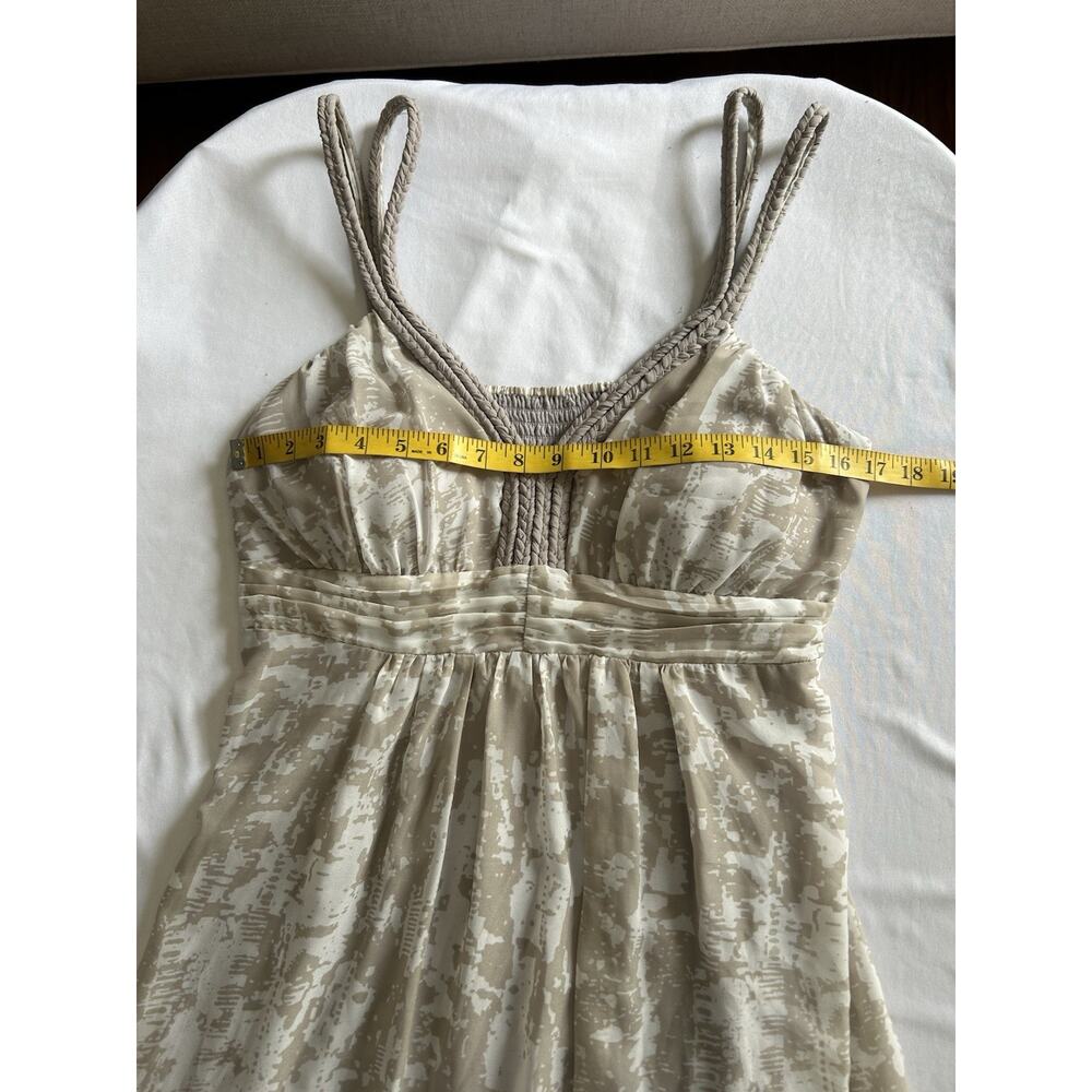 Soft Surroundings Color Splash Chiffon Maxi Dress Womens Size Large Tan Gray - Picture 6 of 8